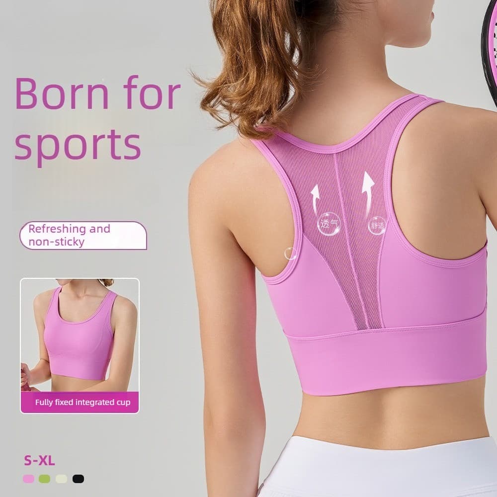 Verão yoga sutiã feminino verão de uma peça roupas de yoga topo bonito volta roupa interior de Fitness respirável de sec