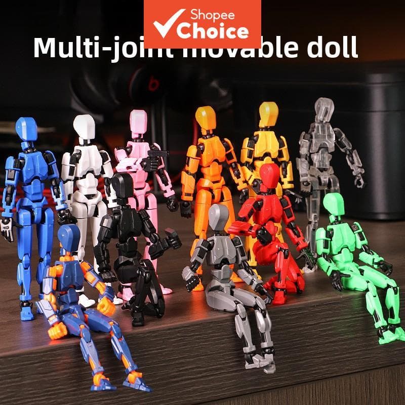 Figura articulada móvel 3D impressa terceira geração boneca da sorte manequim ação fidget alívio do estresse gadget