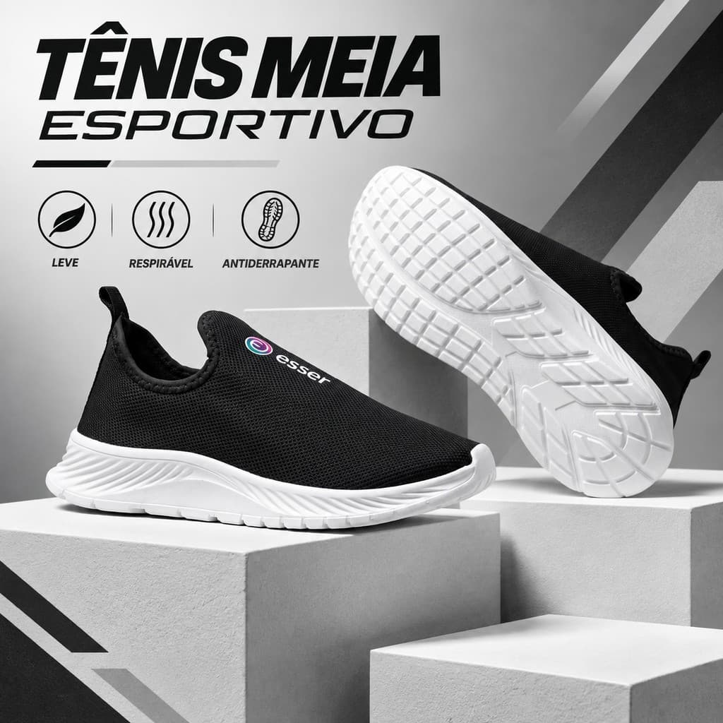 Tênis Meia Esportivo Feminino Leve Confortável Academia Caminhada Casual