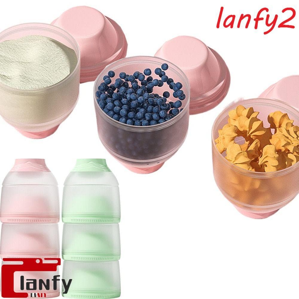 LANFY Caixa De Leite Em Pó Para Bebê , Recipiente De Lanche Infantil Com Compartimento De 3 Camadas , Dispensador De Fór