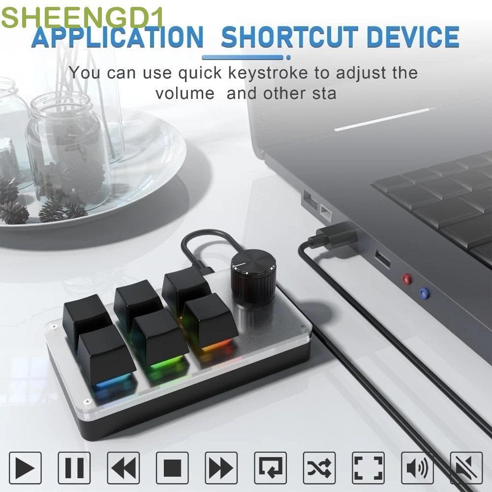 Teclados Para Jogos SHEENGD1 , Mini Teclado De Programação Personalizado Com 6 Teclas Hot Swap , Mecânico De 1 Botão