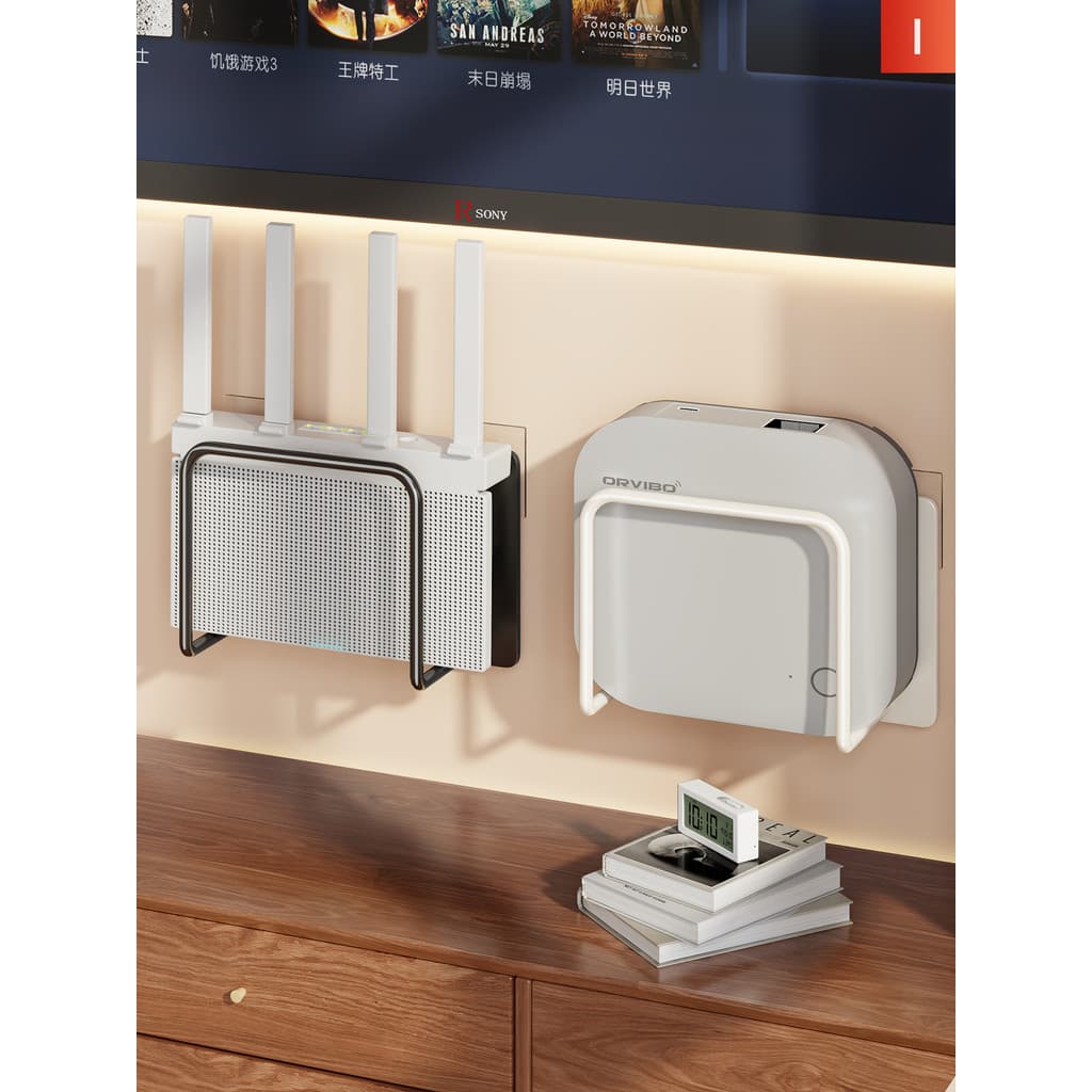 Rack de colocação de roteador, suporte Plug-In doméstico, montagem na parede, suporte de caixa superior, prateleira wi-f