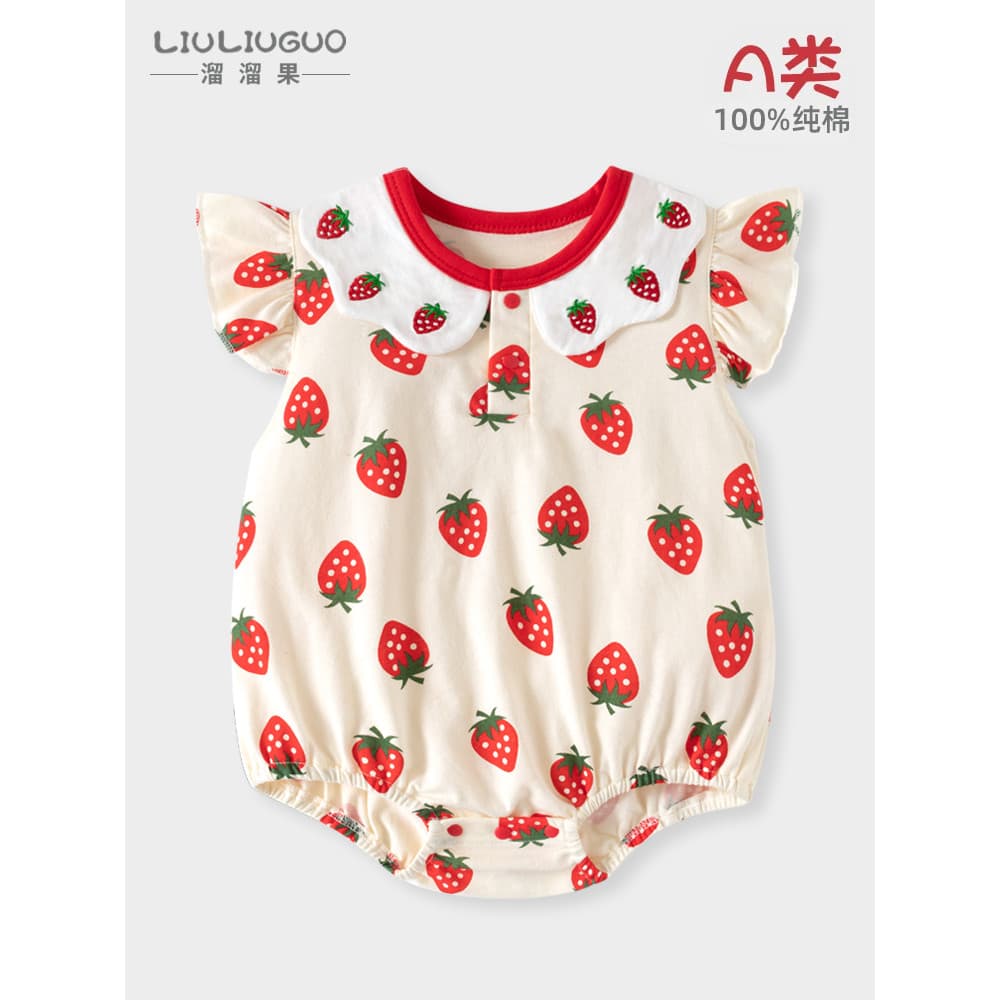 Bebê menina meia manga bebê de uma peça verão estilo fino bebê menina roupas de uma peça triângulo macacão verão Outing 