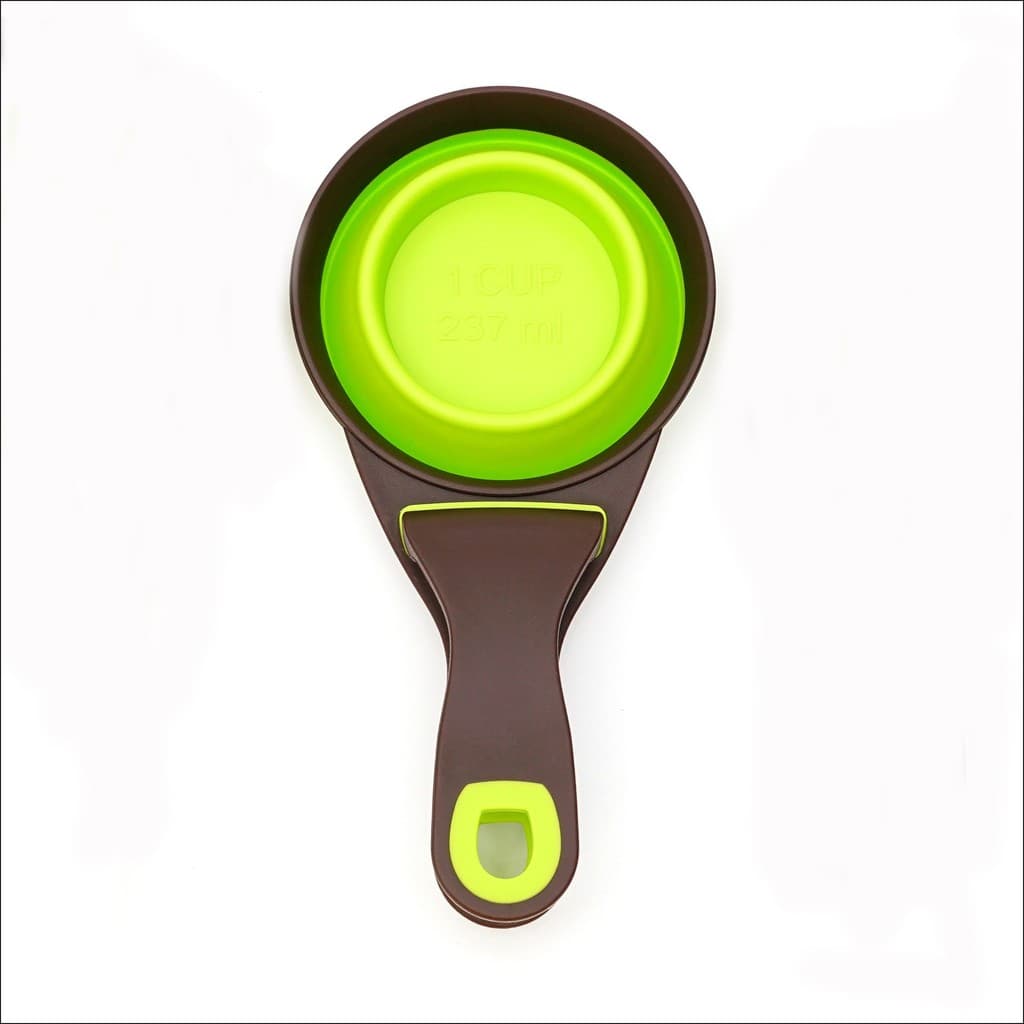 Colher seladora para ração de cachorro, utensílio para ração de gato, colher dobrável de silicone para ração de animais 