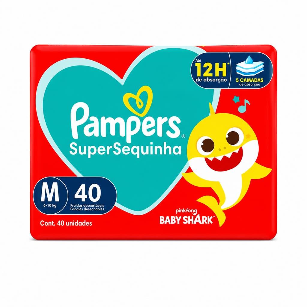 FRALDA PAMPERS SUPERSEQUINHA TAM. M C/ 40 UN + ENVIO RÁPIDO