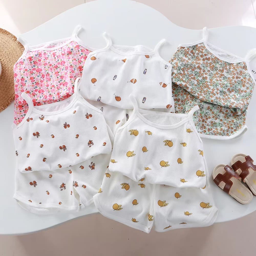 Conjunto De Regata E Shorts Para Meninas – Roupa De Casa De 2 Peças Sem Mangas De Verão Bebês Roupas De Bebê Menina