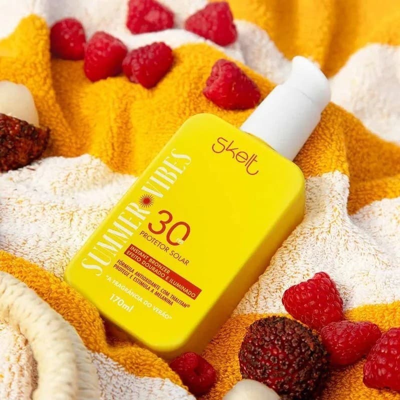 Skelt Protetor Solar Fps 30 Instant Bronzer 170ml Proteção Solar Leve Bronzeado Gradual E Natural Summer Vibes