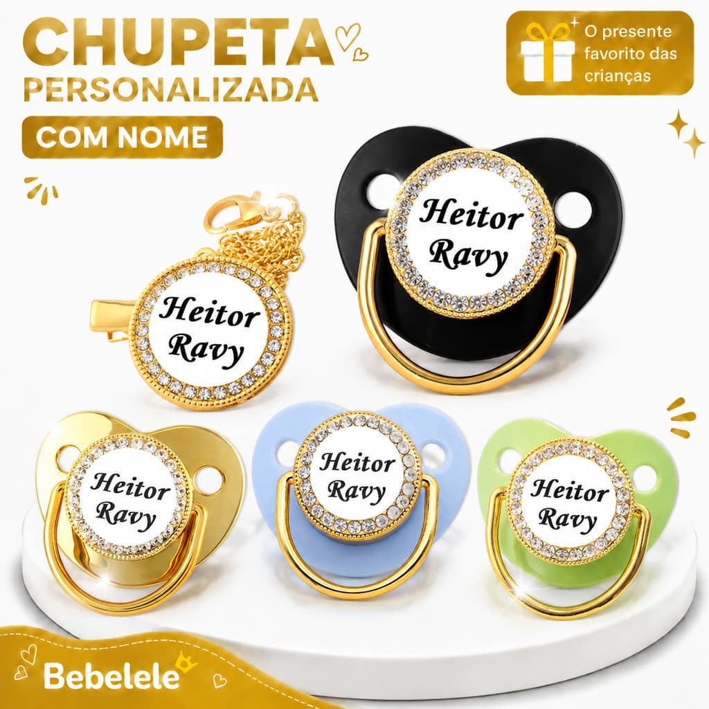 Chupeta plana para bebê, com prendedor de chupeta, chupeta personalizada, suporte para chupeta 7BGZ