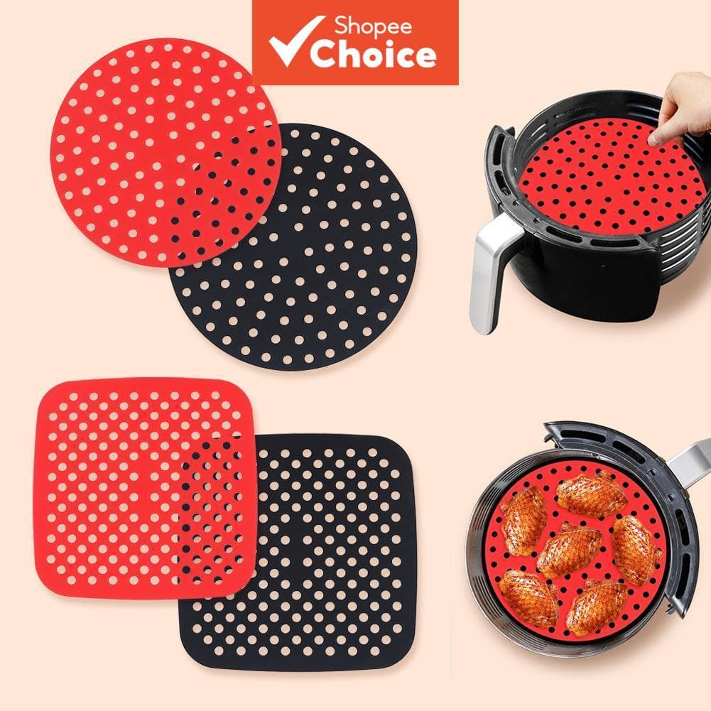 Almofada De Forro De Fritadeira De Ar De Silicone 4 Unidades Isolamento Térmico Reutilizável Para Cozinhar Na Cozinha