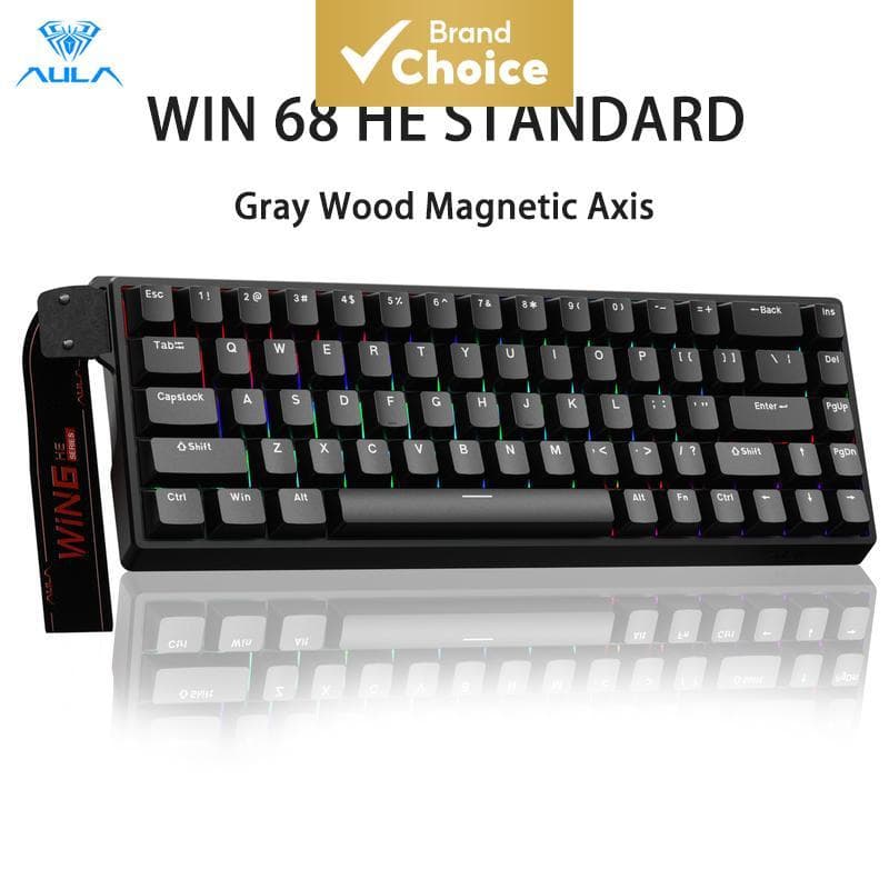 Teclado Mecânico AULA Win60 He 60%, Teclado Mecânico com Interruptores Magnéticos Substituíveis, Disparo em 8000Hz,
