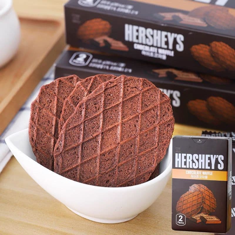 Lanches pequenos importados da Coreia HERSHEYS Hershey Chocolate Waffle Influencer Biscoito Waffle Crocante Presente 8-2