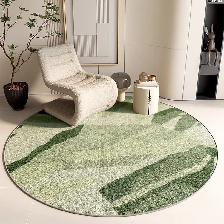 [Novo produto] High-End velo círculo estudo quarto doméstico tapete redondo mudo antiderrapante sala tapete cadeira mesa