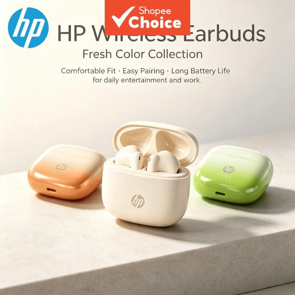 Fones de ouvido HP H10J sem fio, fones Bluetooth com cancelamento de ruído ENC, fones de ouvido para chamadas de