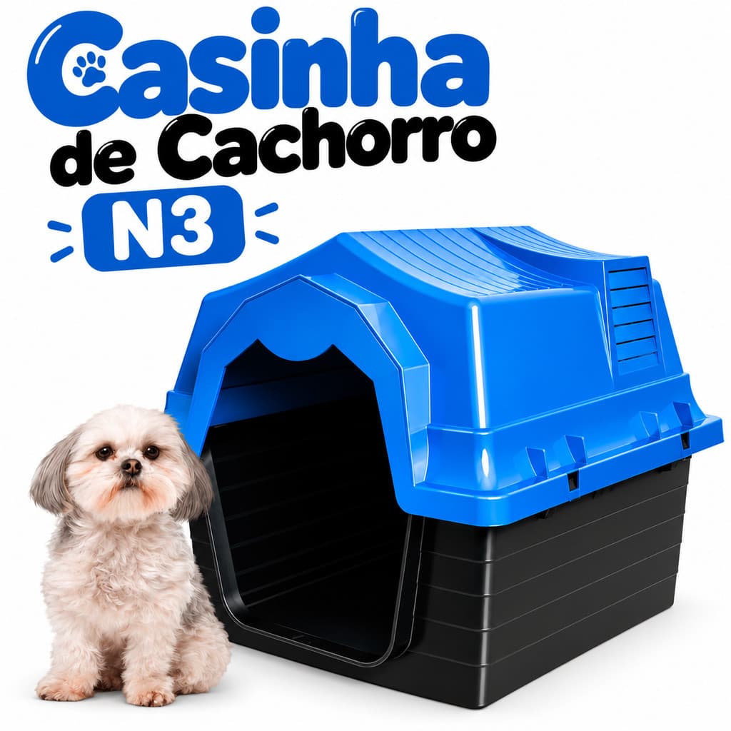 Casinha de Cachorro N3 Casa para Cães Pet Resistente Confortável Várias Cores
