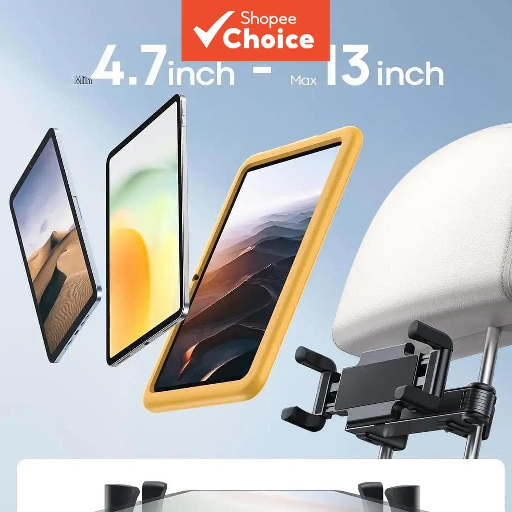 Suporte Universal Para Telefone Encosto De Cabeça De Carro 360 ° Braço Giratório De 4.7 A 13 Polegadas Ipad Viagens Com 