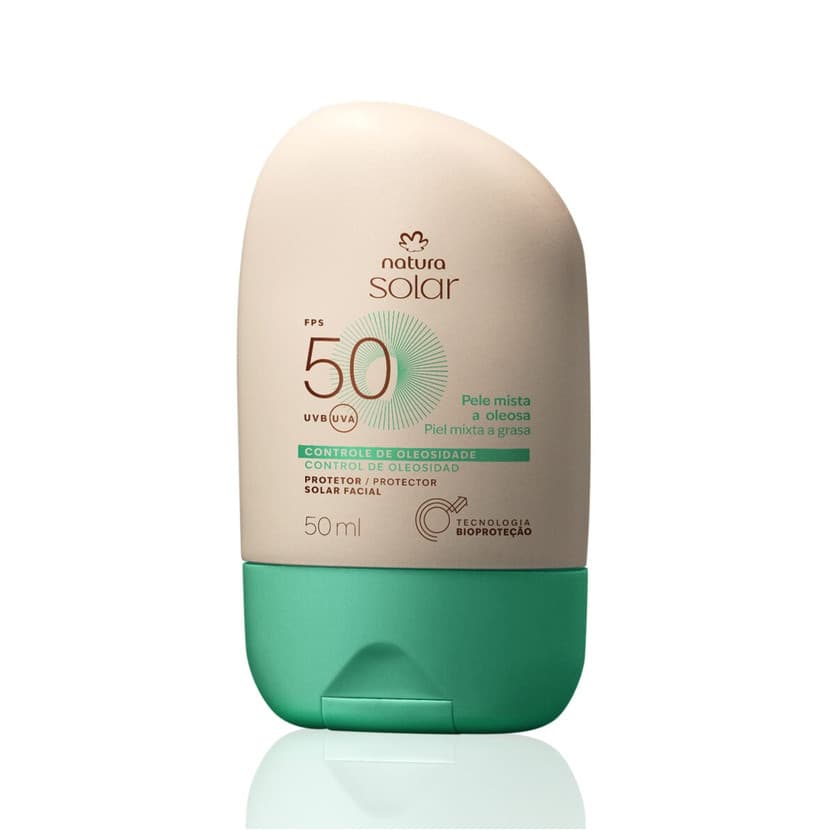 Protetor Solar Facial Pele Mista a Oleosa FPS 50 Natura Solar 50ml