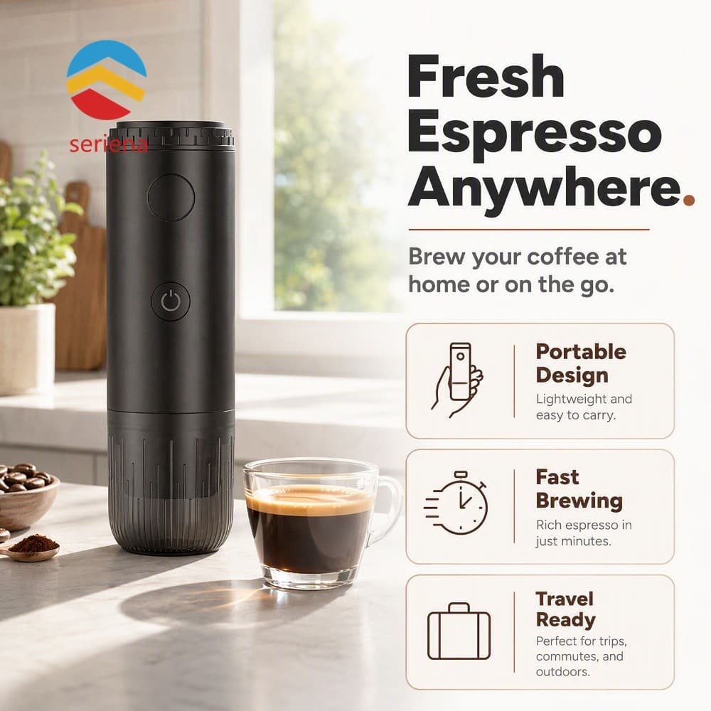 Cafeteira De Viagem Portátil 7800mAh 80W Máquina De Café Expresso Quente E Fria Para Acampamento Escritório [Sseriena.br