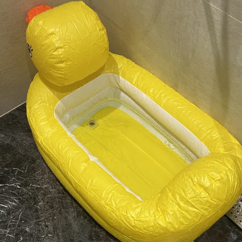 Banheira de pato amarelo pequeno inflável banheira de bebê doméstica dobrável ao ar livre Indoor Sitable deitado banheir