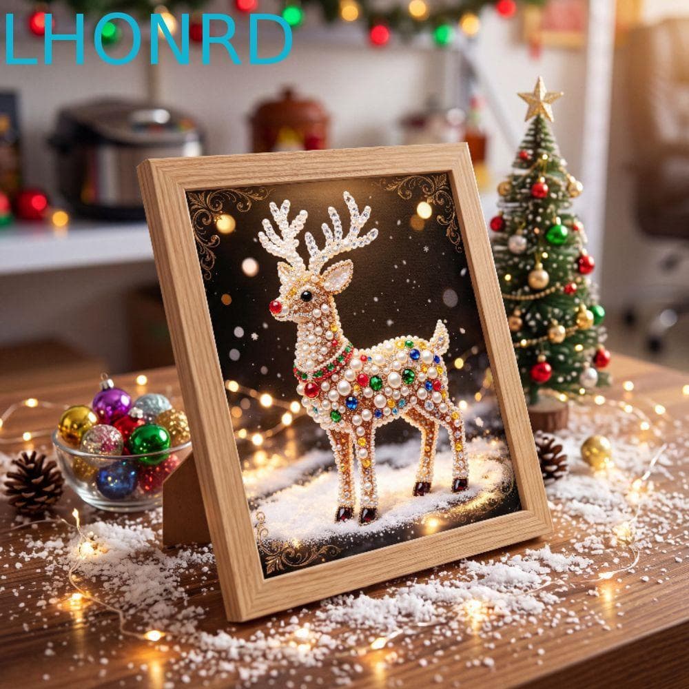 Kit De Pintura De Diamante De Natal , 5D Com Contas 3D Pérolas DIY , Tecido