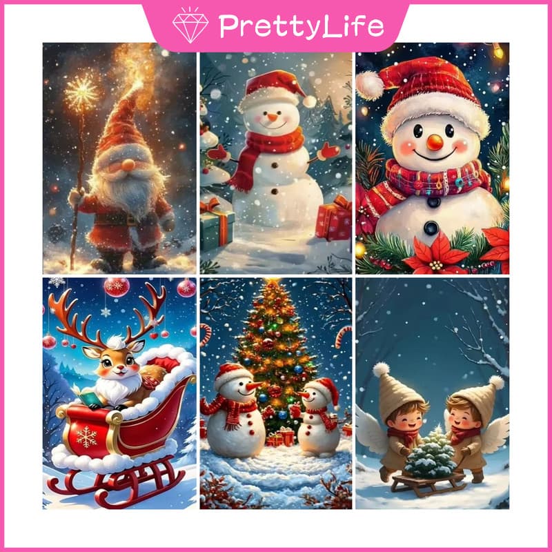 Prosperityuspl Boneco De Neve De Natal De Desenho Animado 5D DIY Pintura De Diamante/A Óleo Digital Ponto Cruz De Crista
