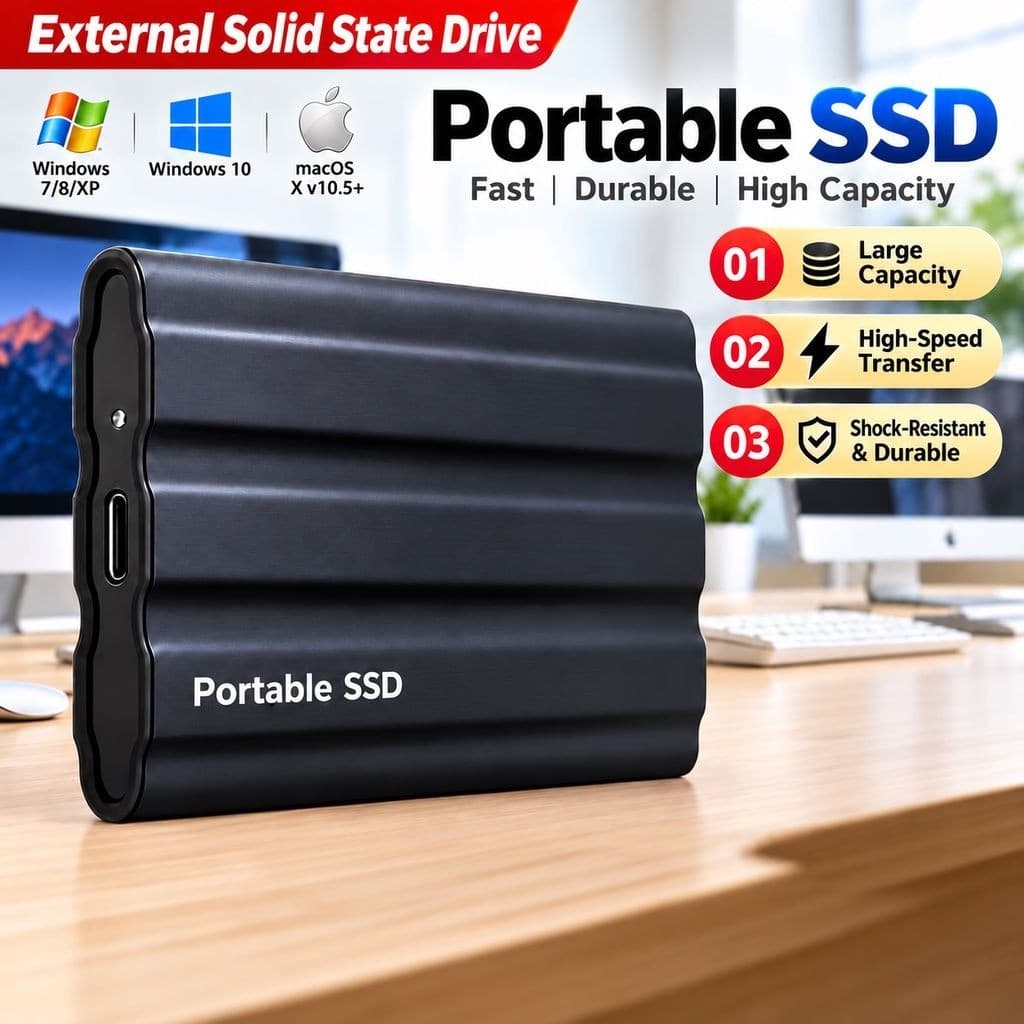 4TB SSD Externo Portátil Unidade De Estado Sólido Caso Transferência De Dados De Alta Velocidade Capacidade Expandida No