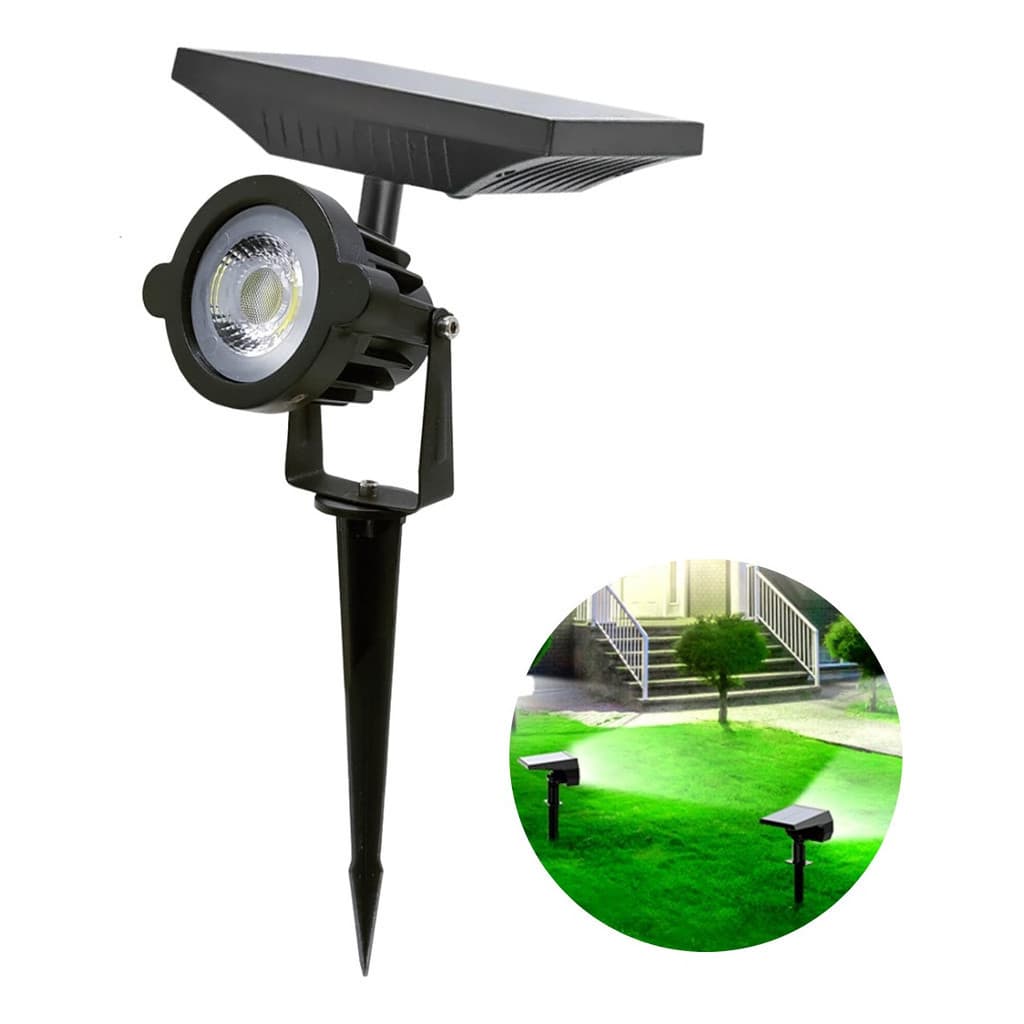 Luminária Espeto Solar Spot Super Led Grama Jardim Branco Frio IP67