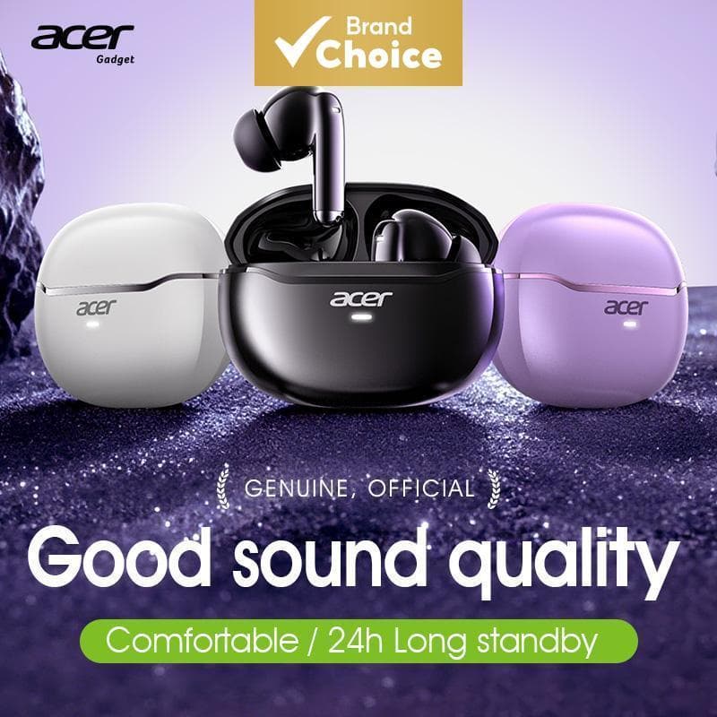 Fone de Ouvido Acer OHR623 Tipo C, fone de ouvido sem fio Bluetooth com microfone, fone de ouvido com dois microfones de