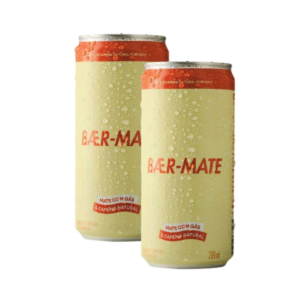 Kit 2 Chá Baer Mate com Gás e Cafeína Natural 296ml