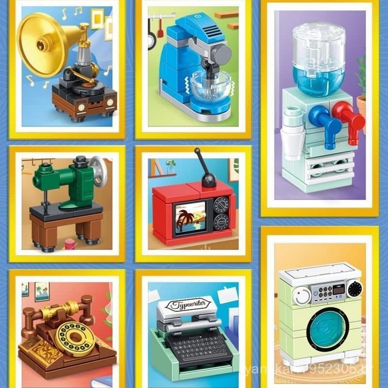 Compatível com blocos de montar de eletrodomésticos Lego, brinquedos de montar, presentes infantis, ornamentos de modelo