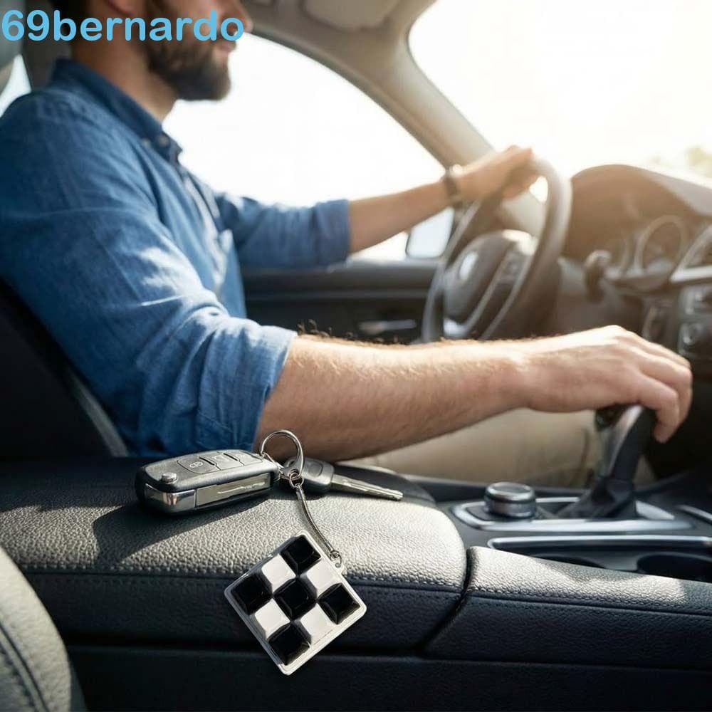 Chaveiro De Teclado Preto Branco BERNARDO , Mecânico De Descompressão Com Botão De Dedo , 9 Teclados
