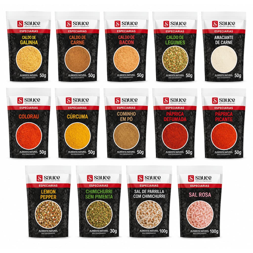 Kit Completo 14 temperos e Caldos 780g - Cozinha e Churrasco