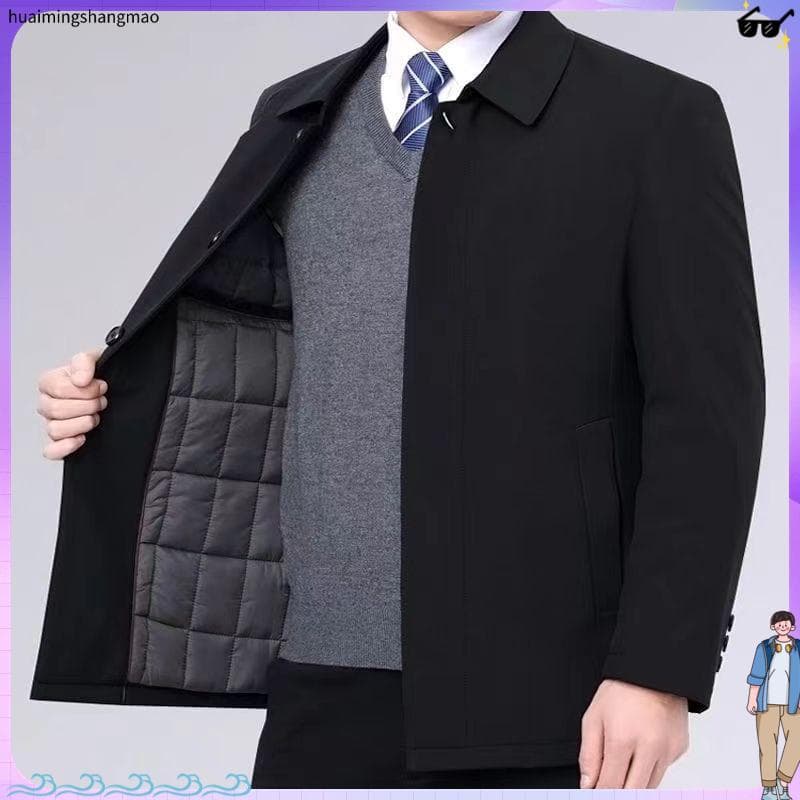 Jaqueta acolchoada inverno novo estilo masculino engrossado algodão meia-idade idosos jaqueta gola alta pai jaqueta acol