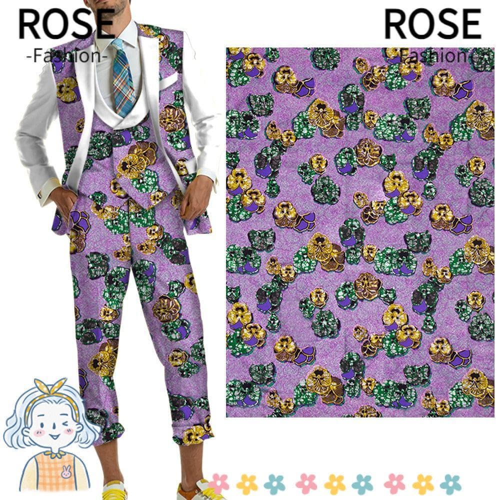 ROSEGOODS Tecido Africano De 1 Jarda , Com Estampa De Cera De Algodão Brilhante Em Folha De Ouro Patchwork De Ancara