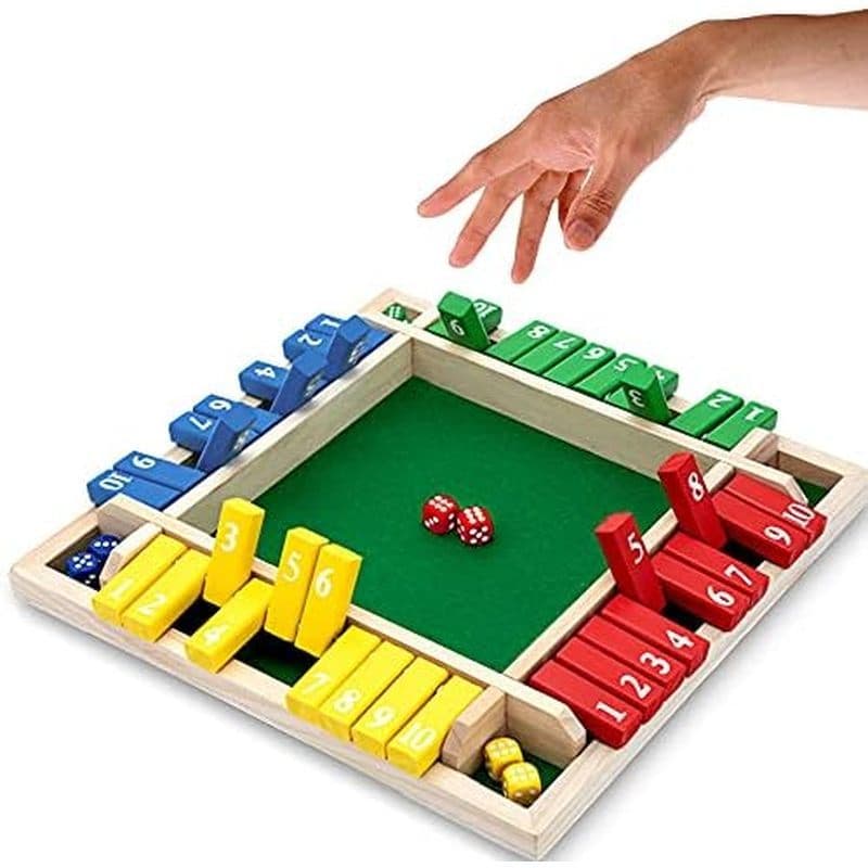 Nicecho Fecha O Jogo De Dados Da Caixa , Jogos De Matemática De Mesa De Tabuleiro De Madeira Para Família De 2 A 4 Jogad