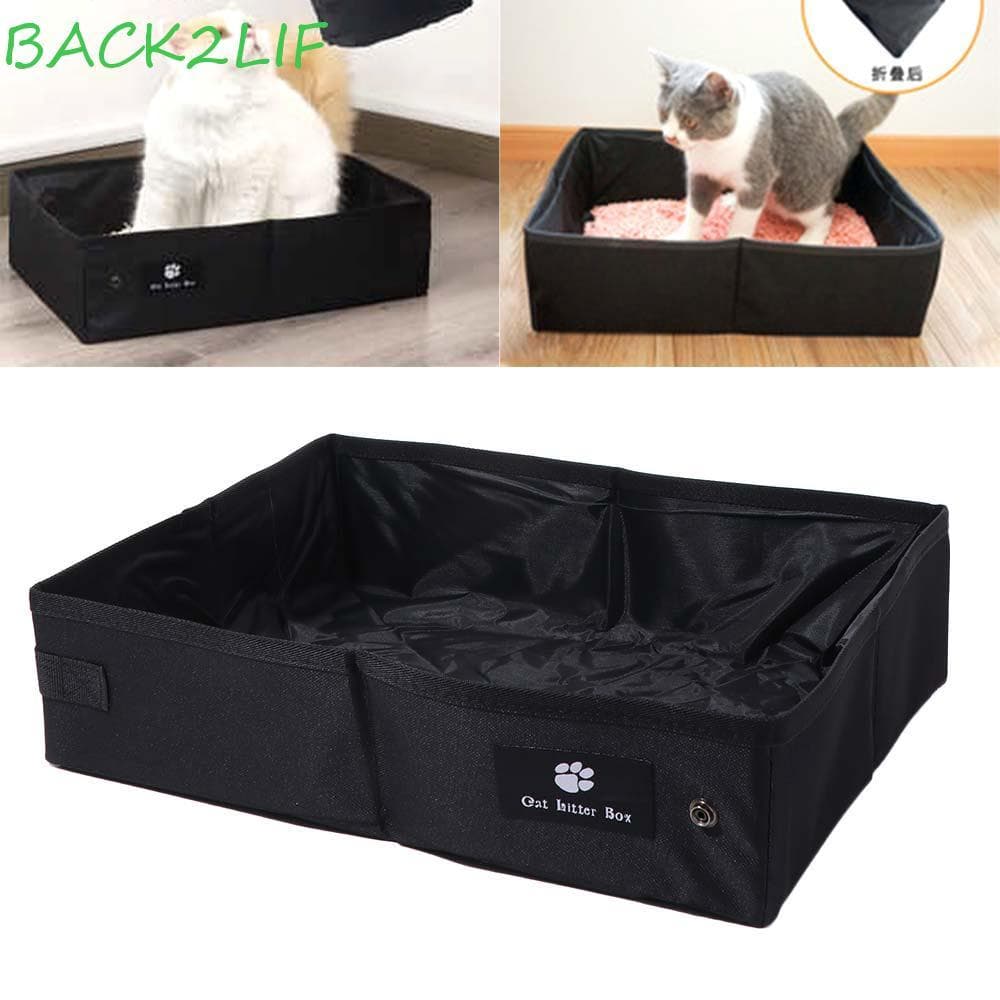 Caixa De Areia Portátil Para Gatos BACK2LIF , Lixeira Dobrável Oxford Animais De Estimação , Bandeja Sanitária Reutilizá