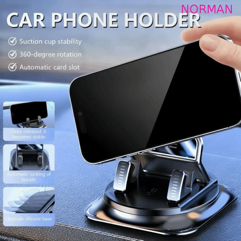 Suporte Para Painel De Telefone NORMAN , Antiderrapante Giratório De 360 Graus Carro , PC + Silicone ABS