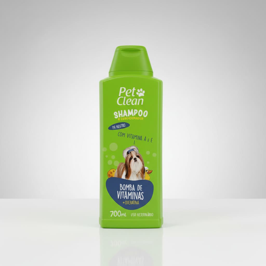 Shampoo Pet Clean Bomba de Vitaminas – Brilho e Nutrição para Cães e Gatos