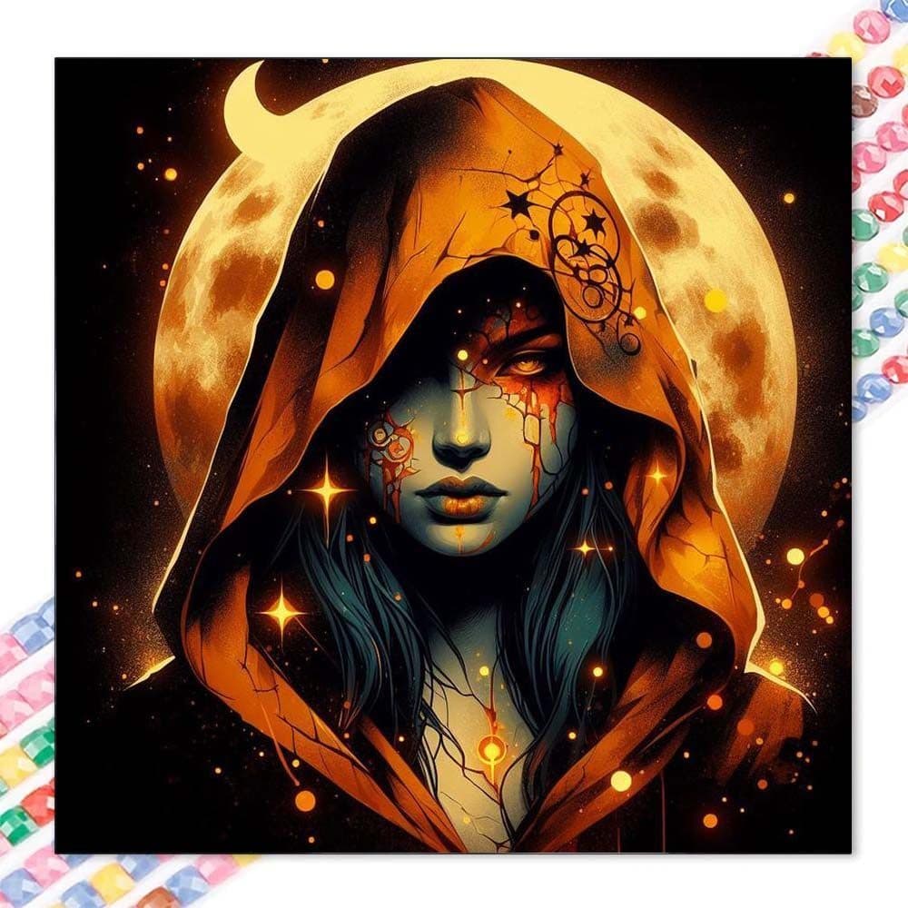 5D diy diamante completo redondo pintura diamante-Kit de pintura diamante personagem misterioso mosaico lona diy arte da