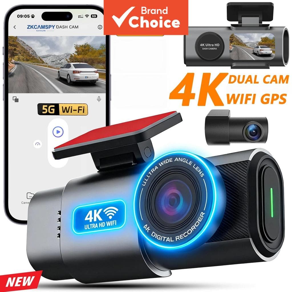 Carro Dash Cam 4k Uhd Frente Traseira Lente Dupla Hdr Visão Noturna WIFI 24h Modo De Estacionamento