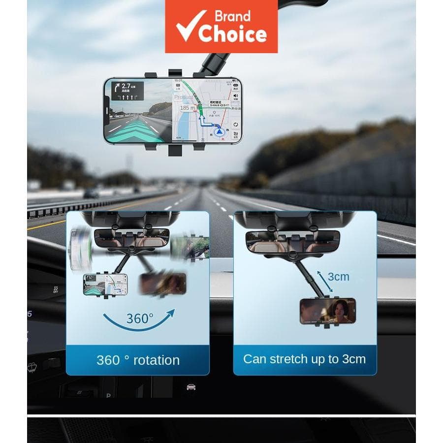 Saimili 360 ° Suporte Giratório Para Telefone Carro , Espelho Retrovisor , Universal , Telescópico , Ajustável