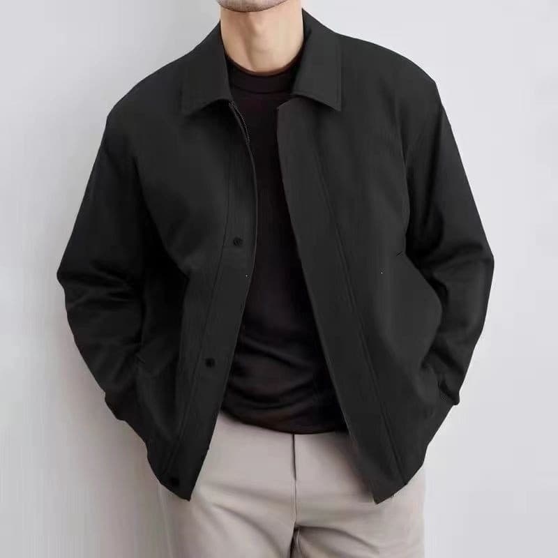 Outono luz lapela topo jaqueta masculina versão solta primavera coreano jaqueta masculina madura estilo curto jaqueta Ca