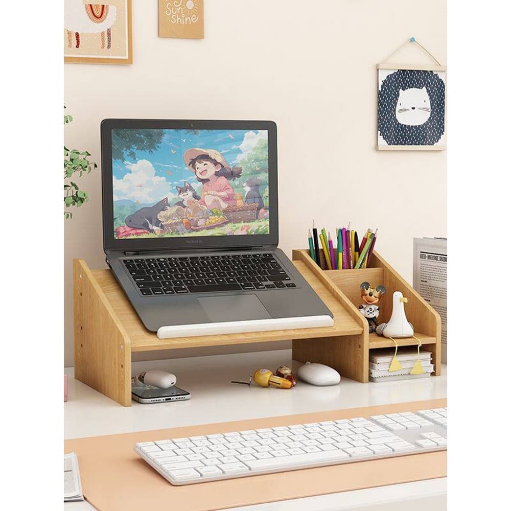 Meninas posição de trabalho computador rack elevado Monitor tela computador rack elevado Desktop Notebook Base elevada D