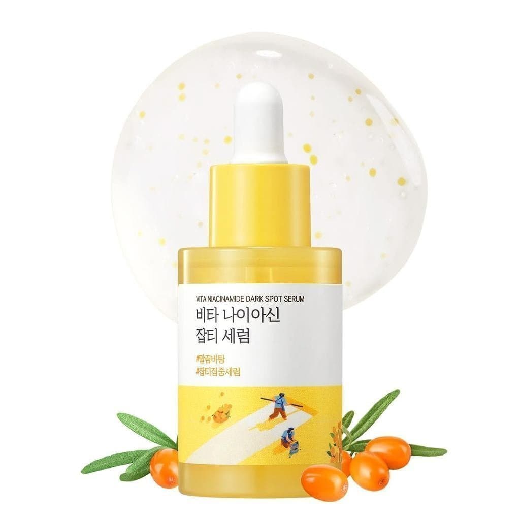 ROUND LAB Sérum Clareador de Manchas com Niacinamida 1,01 Fl Oz. Este sérum é rico em vitamina C, que realça o brilho da