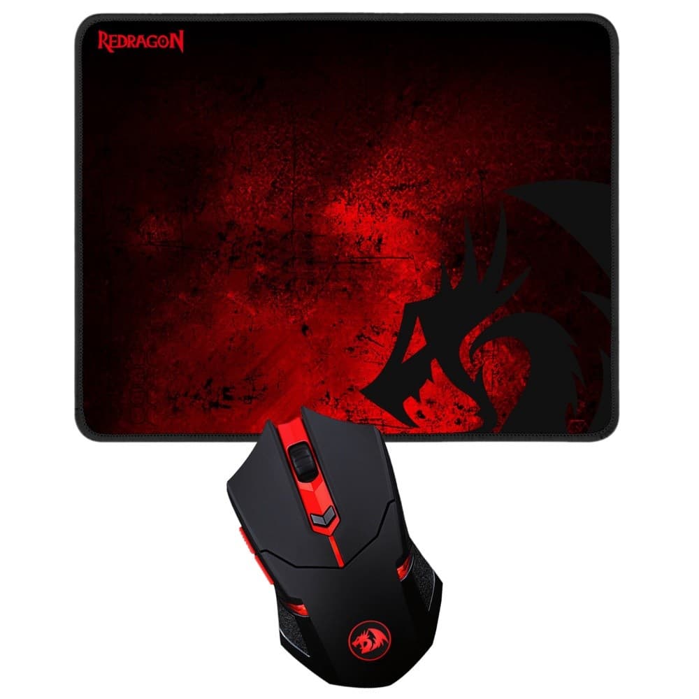 Mouse Gamer Sem Fio Redragon M601WL-BA Preto c/ Mouse pad
