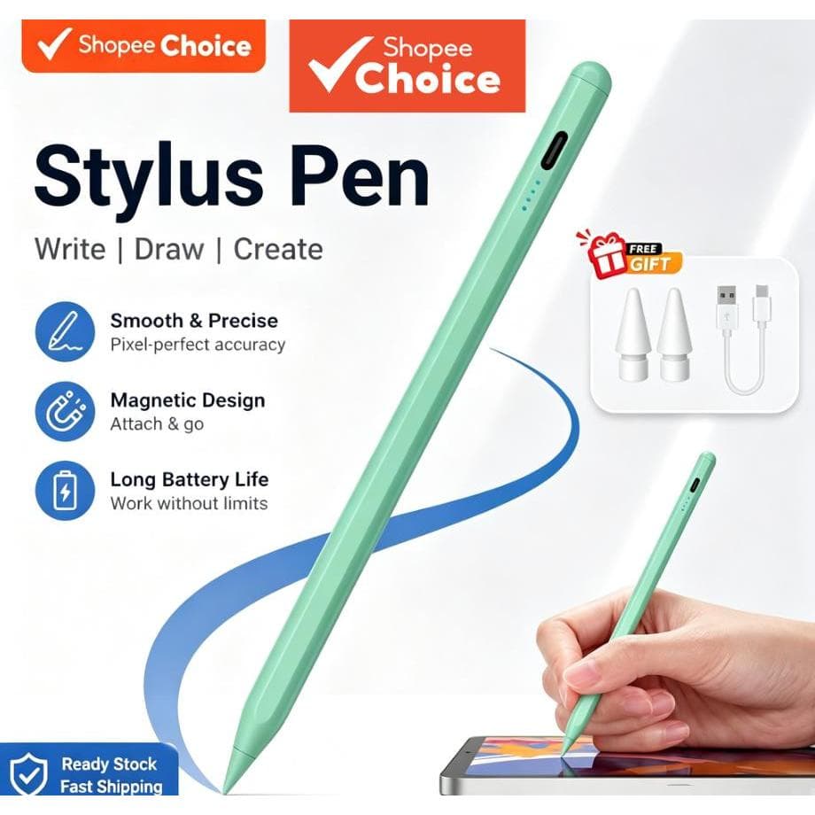 Caneta Stylus Inteligente Compatível com Android e iOS, Pencil Touch para Xiaomi, Huawei e Honor - Smartphones e Tablets