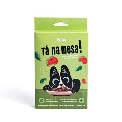 Ração Úmida Tá na Mesa! Sabor Carne com Couve e Arroz - Para Cães - Petiko | Alimento úmido para cães sachê pra cachorro