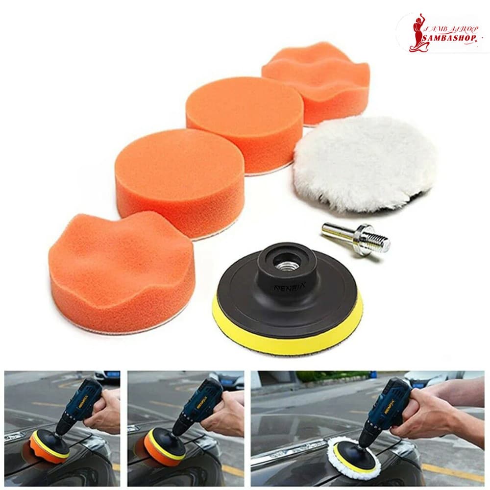 Almofadas de Polimento para Carros – Kit com 7 Peças de Espuma e Lã, 3 Polegadas