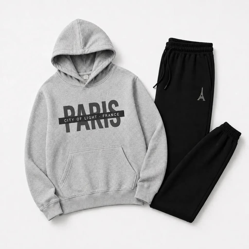 Conjunto Moletom Paris Avenue Canguru com Calça Moletom Premium