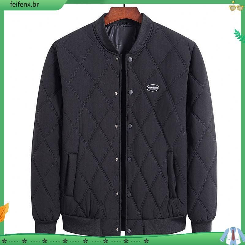 Inverno novo estilo masculino de meia-idade jaqueta acolchoada de algodão gola de beisebol jaqueta acolchoada de algodão