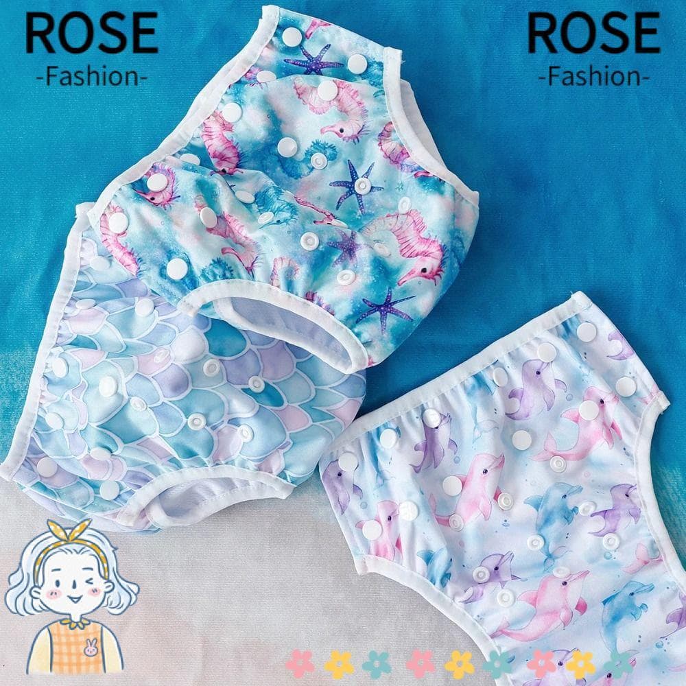 ROSEGOODS Fralda De Natação Para Bebês , Calças Com Fecho De Pressão Ajustável Fraldas Impermeáveis Respiráveis